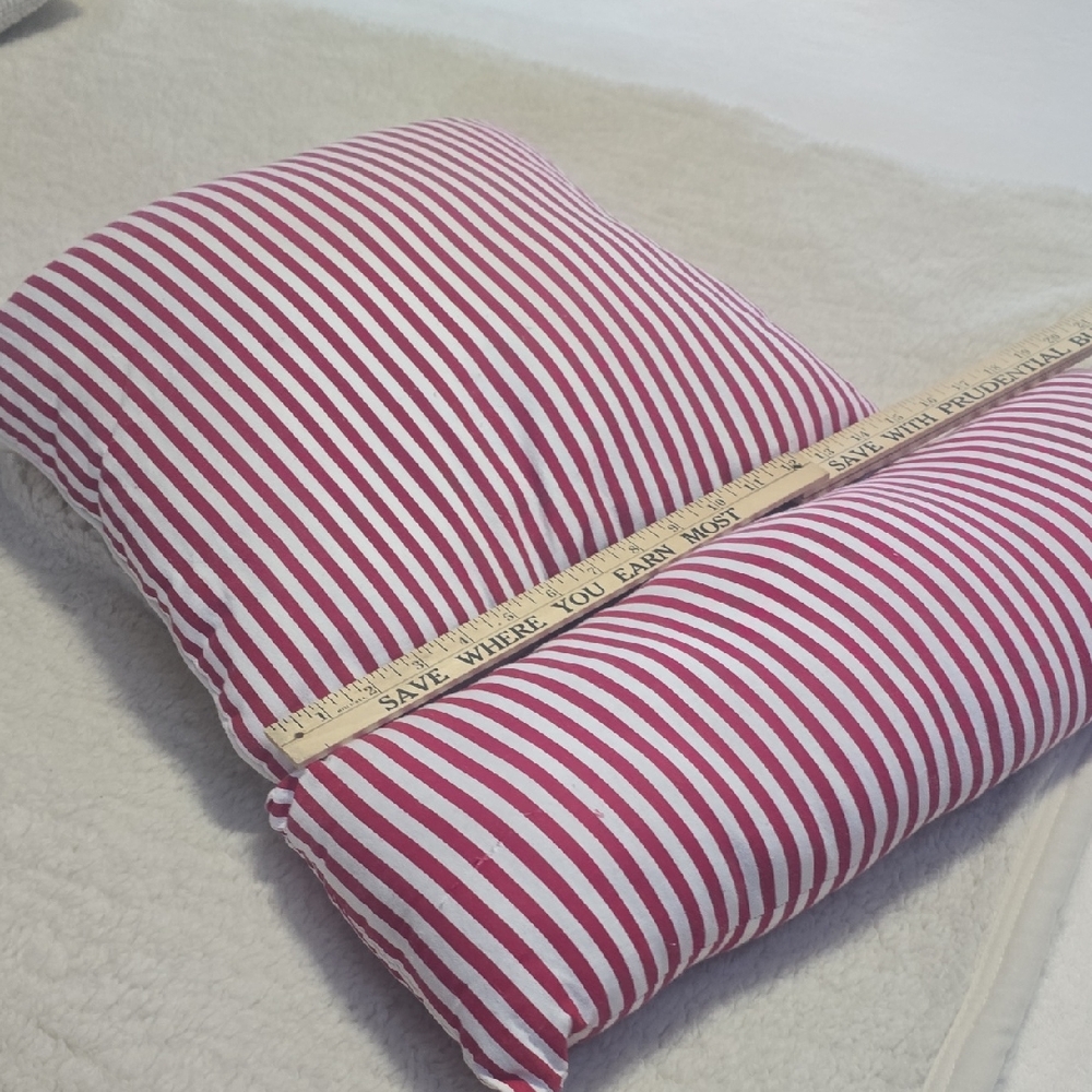 Source Unknown Red and White Striped Pillow